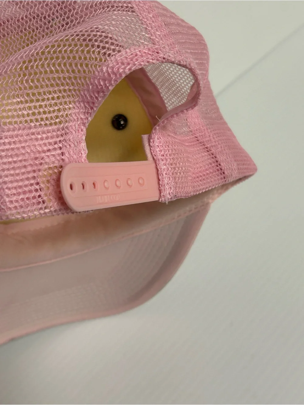 Go Topless Pink Patch Mesh Trucker Hat Mountian Scene Lit Lightbulb Pin